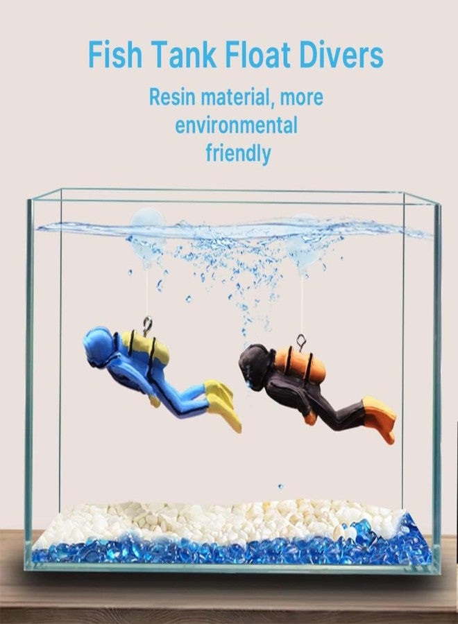 VAYINATO® 2 Pcs Floating Mini Cute Human Diver Aquarium Fish Tank Simulation Decoration Ornaments | Made with Eco Friendly Resin | No Harm to Fish by Pezlifeworld - Image 2